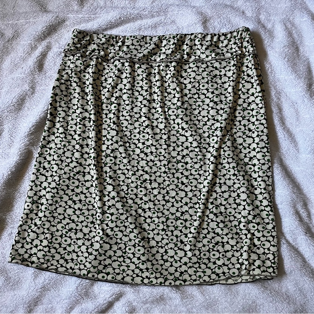 Black and White Knee-Length A-Line Skirt